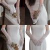 Stylish Lace and Pearls Long Gloves Designed For Ladies Music Festival Outfit Wedding Gown Accessories