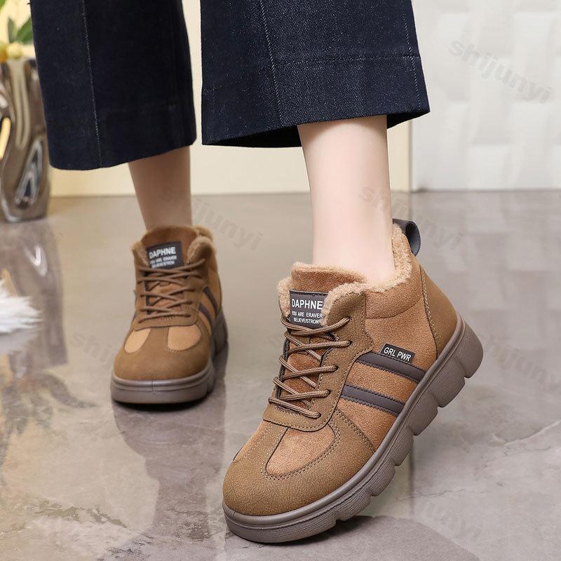 Womens Casual Shoes 2026 Winter New Comfortable Warm Plush High Top Platform Outdoor Cotton Shoes Fashion Sneakers Zapatos Mujer
