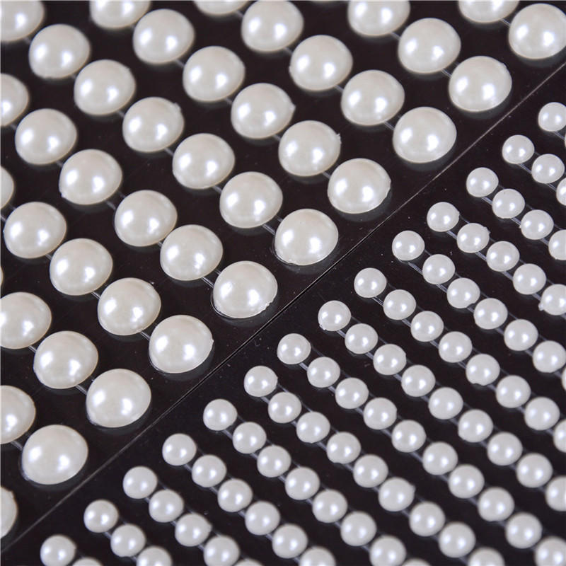 Weiße Perlen Aufkleber Kinder DIY Spielzeug Imitationsperlen Acryl Selbstklebend Deko