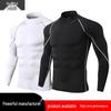 Men's Quick-Dry High Neck Compression Tights - Breathable, Elastic Long Sleeve for Running & Basketball