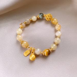 Long String Stacked Wearing Lily of the Valley Artificial Crystal Bracelet Necklace Women's New Chinese Multi-circle Long High-end Bracelet Women