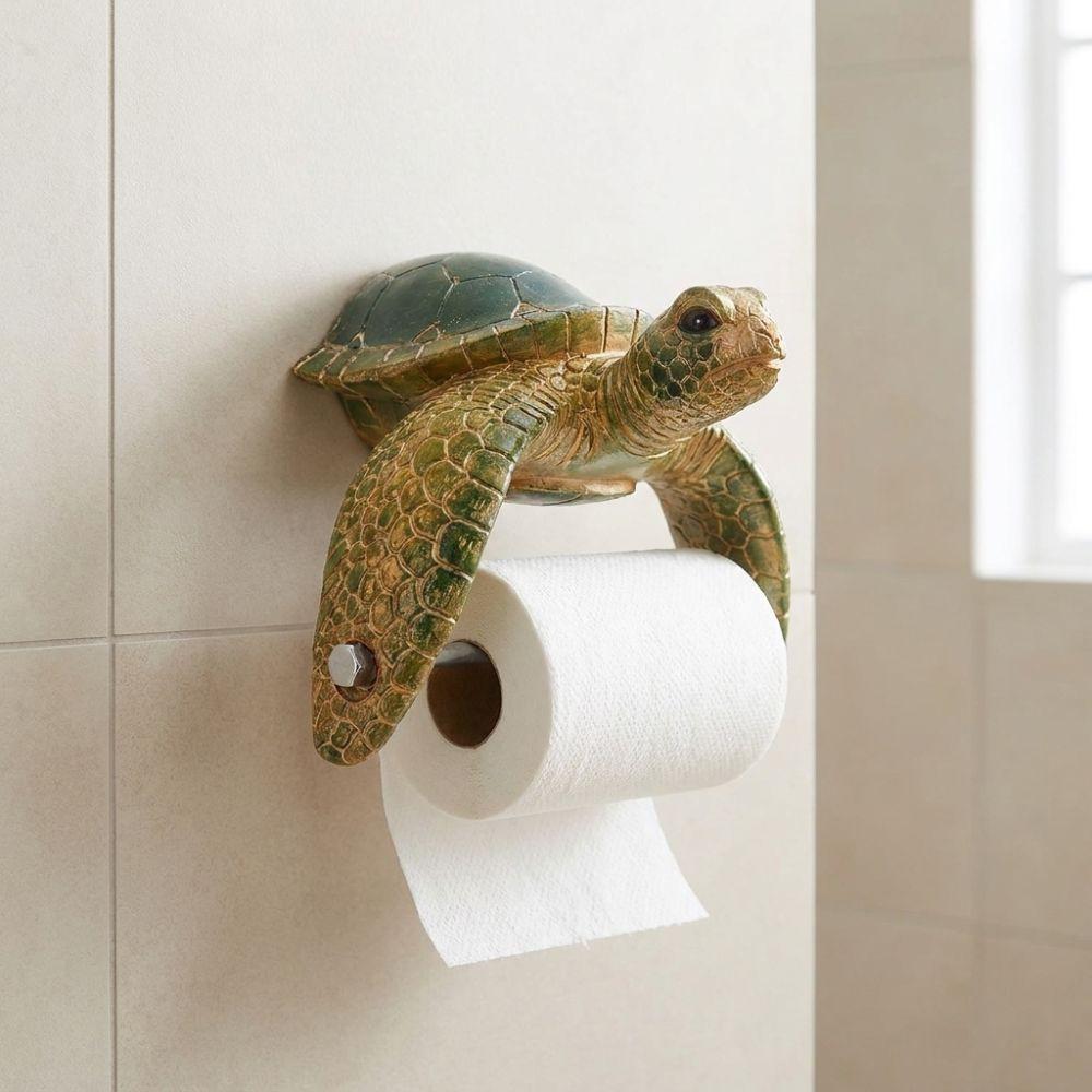 Coastal Style Sea Turtle Toilet Paper Holder Cute Napkin Storage Figurine Ocean Beach