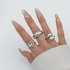 Premium Light Luxury Geometric Open Ring Set Women's Fashion Versatile Ring Personalized Stacking Combination