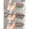 1/2/3PCS Small Frame Anti-blue Light Glasses Fashionable Metal Progressive Photo-sensitive Anti-glare 026