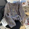 Women's High-End Colorful Polka Dot Sweater - Autumn/Winter 2024, Round Neck, Short, Thick Wool Pullover