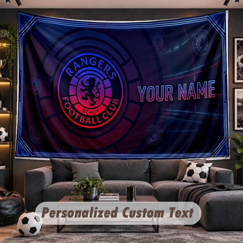 Rangers FC Personalized Tapestry Support Custom Name, Wall Art Home Decoration