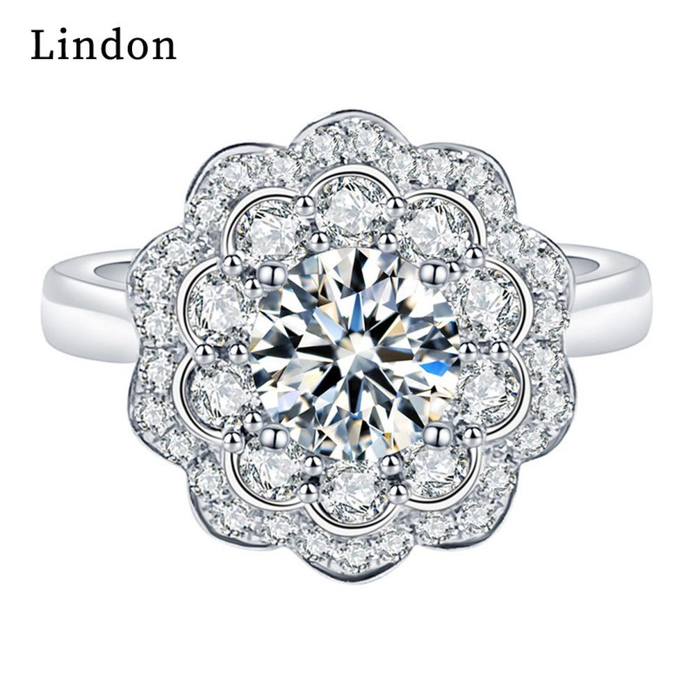 Lindon Klassischer Zirkonring aus Kupferlegierung, Damenschmuck, Hochzeitsversprechen, Partygeschenk