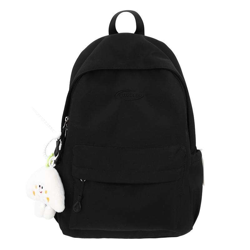 Student schoolbag Korean version solid color casual versatile backpack Japanese lightweight large-capacity campus class backpack