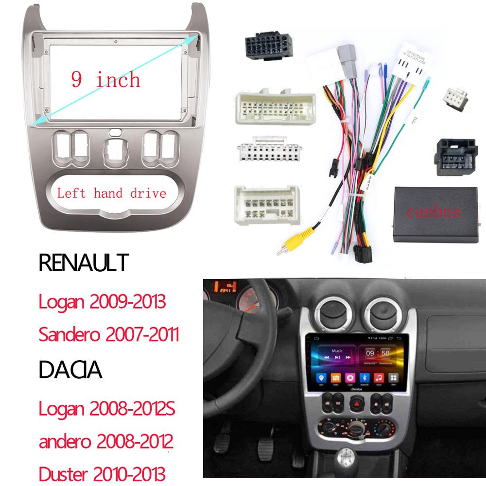 9 Inch Car Frame Fascia Panel Adapter Canbus Box Decoder For Renault Logan 1 Sandero Dacia Duster 2007-2013