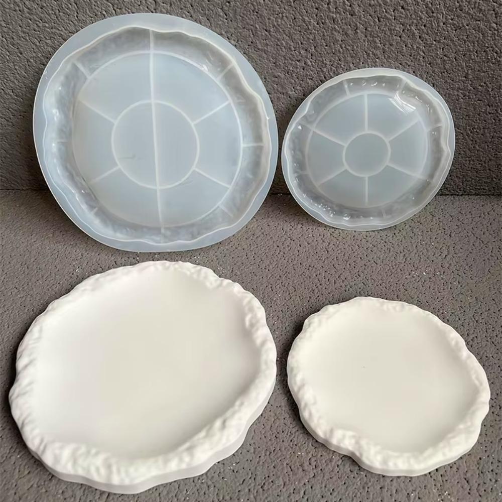 Irregular Pallet DIY Plaster Mold Tray Rock Pattern Home Storage Tray Process Casting Tool