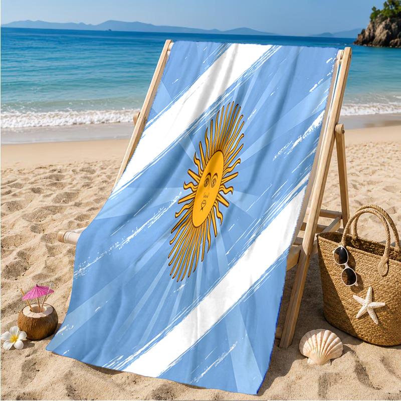 Argentinien Flagge Design Strandtuch Mikrofaser Strandtuch, Leicht und Schnelltrocknend, für Sommerreisen, Schwimmbad-Fan Geburtstagsgeschenk