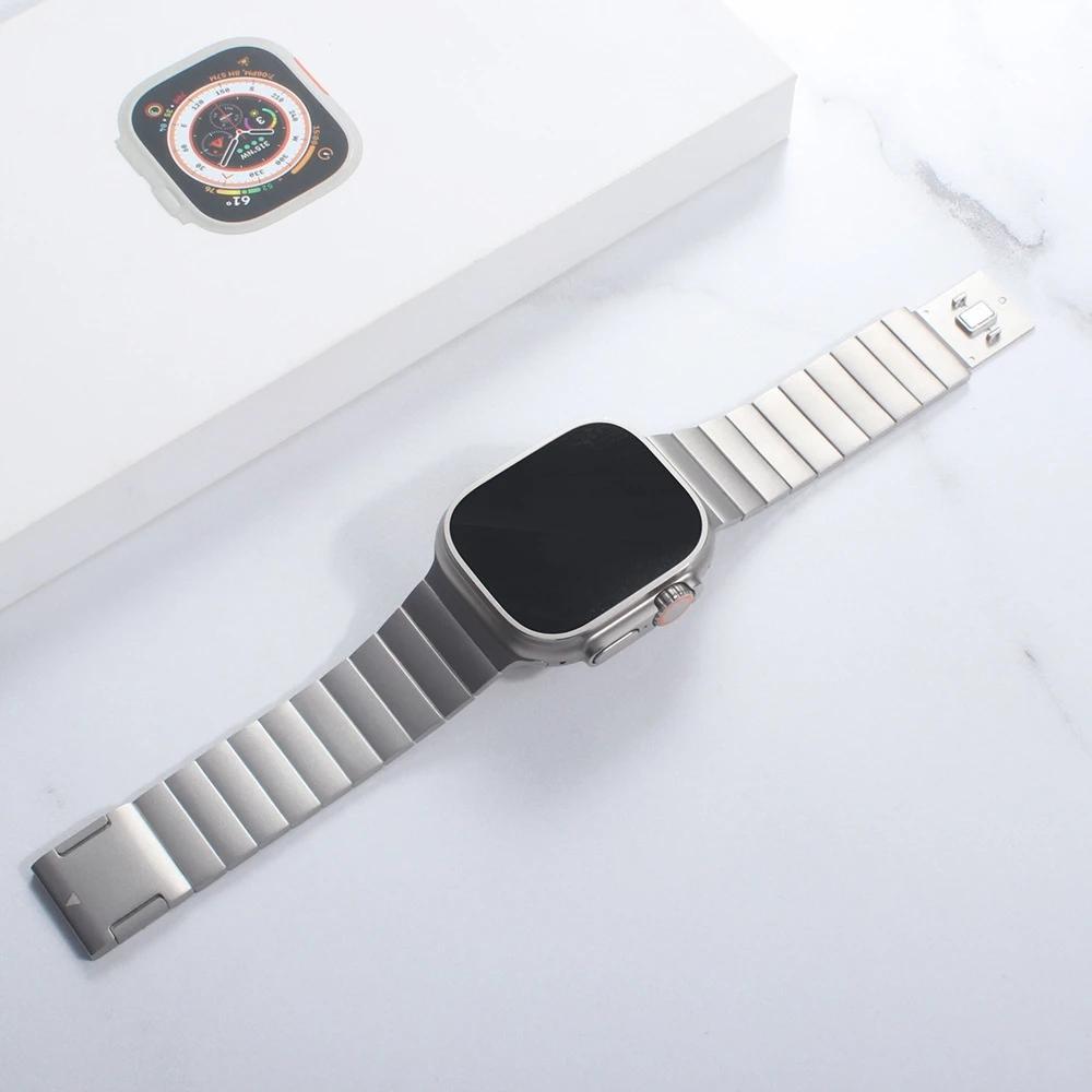 Klasyczny stalowy pasek ogniwowy do zegarka Apple Watch 46 mm 44 45 mm Ultra 49 mm metalowy pasek magnetyczny seria IWatch 10 9 8 7 6 40 41 mm