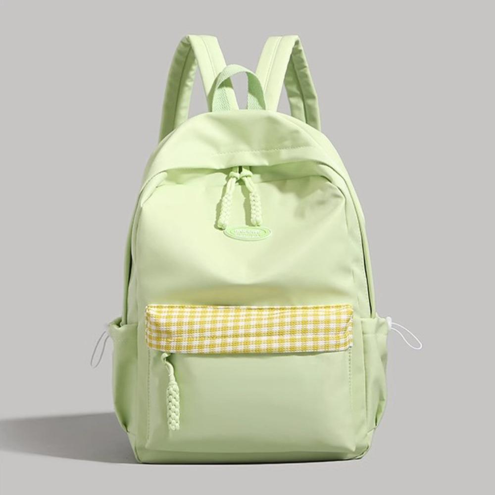 Solid color high-value backpack women's summer new large-capacity Korean versatile junior high school student schoolbag