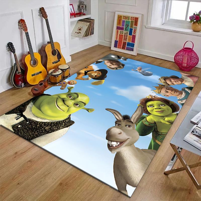 Shrek Polyester Teppich, Weiche Indoor Matte für Bürostuhl, Wohnzimmer, Schreibtisch - Dekoratives Home Office Teppich Design