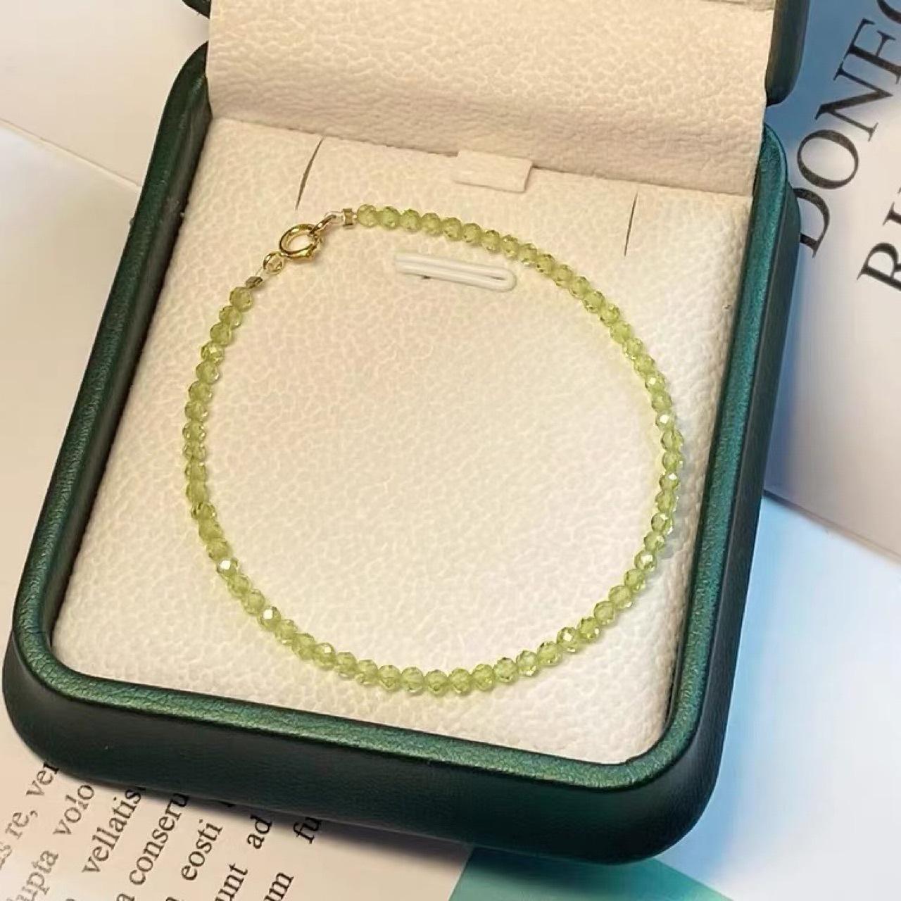 

Перидот Камень августа Позолоченный 18к Зеленый Мини-браслет для женщин