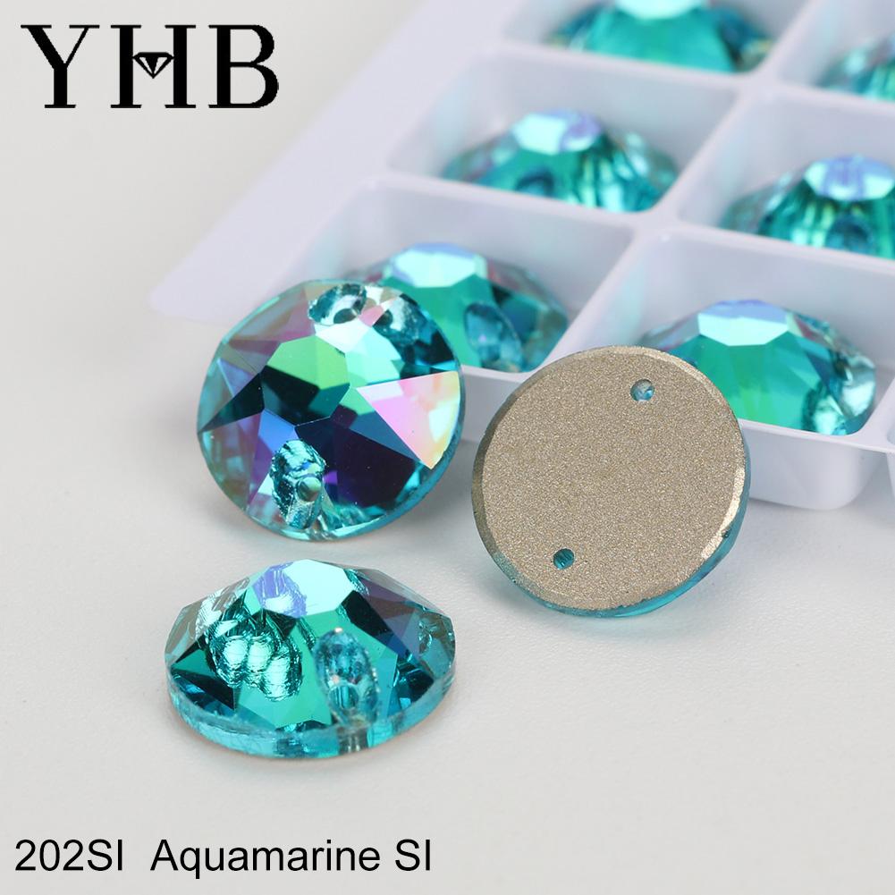 YHB Top Quality XIRIUS Glass Crystal AB Moonlight Sewing Stones Flatback Sew on Rhinestones For Garment Clothes Bags