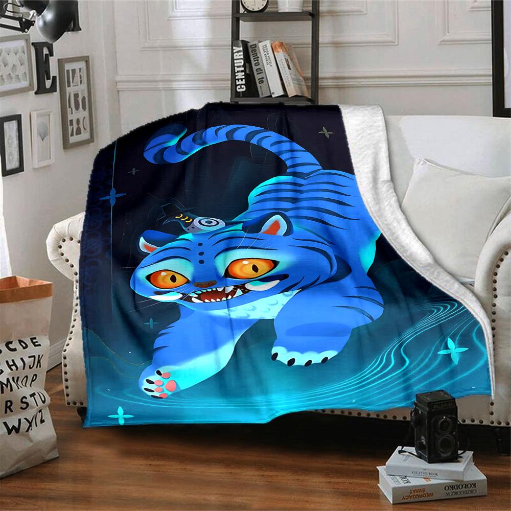 1 szt. Koc Flanelowy K-Pop Demon Hunters, Miękki Przyjazny dla Skóry z Drukiem Cyfrowym, Dostępny w Różnych Rozmiarach dla Rodziny, Przyjaciół, na Urodziny