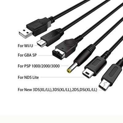 Nintendo Wii U 3Ds Ndsl Xl Dsi Psp İçin 5'i 1 Arada Usb Şarj Kablosu Şarj Cihazı