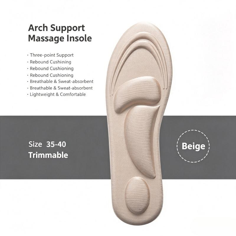 4D Memory Foam Orthopedic Insoles Foot Care Arch Support Pads for Women Men Flat Feet Daily Walking Standing Jobs