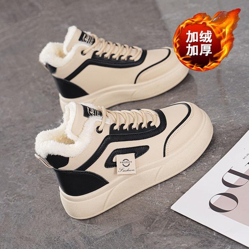 22 Winter Velvet High-top Shoes Thick-soled Thickened Warm Cotton Shoes Casual Sports Shoes Board Shoes