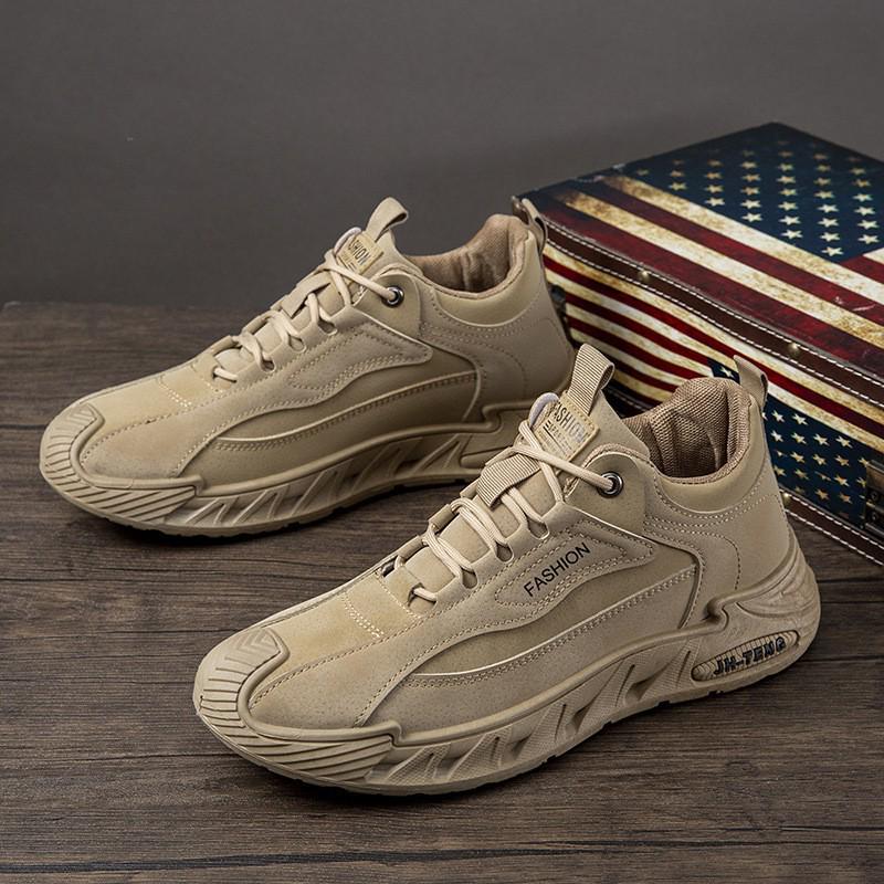 Men's Plus Size Retro Soft Sole Sneakers, Casual Outdoor Lace-Up Running Shoes