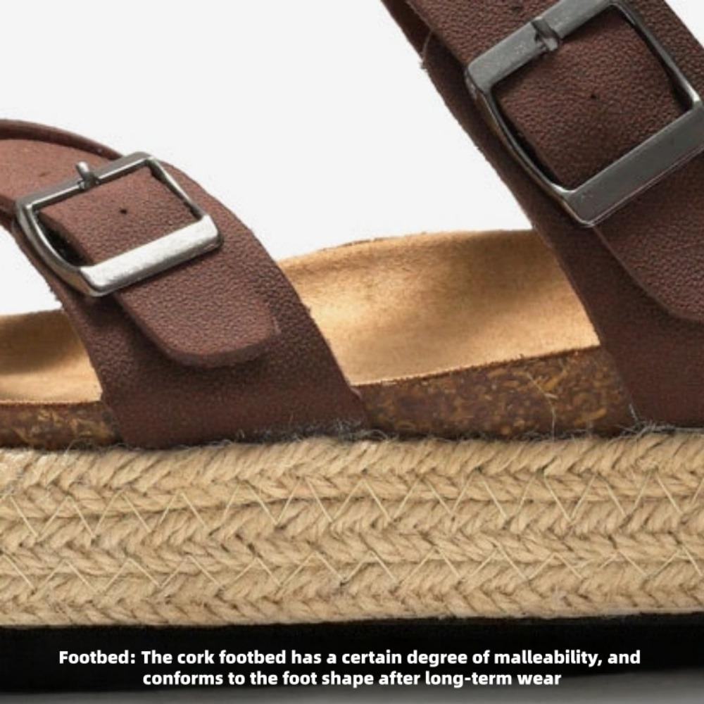 2025 Autumn Summer New Women's Cork Slippers - Trendy Cool Couple Beach Shoes, Non-Slip Water-Resistant Cork Footwear for Outdoor Daily Wear KWN