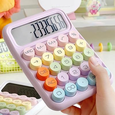 Klavye Hesap Makinesi Ofis 12 haneli Mekanik Tuşlar Hesap Makinesi Sevimli Şeker Rengi Okul Malzemeleri Öğrenciler/Finans Kırtasiye