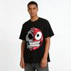 Dark Skull Ripped Smile Print Cool Street Style Short Sleeve T-shirt Pure cotton T-shirt