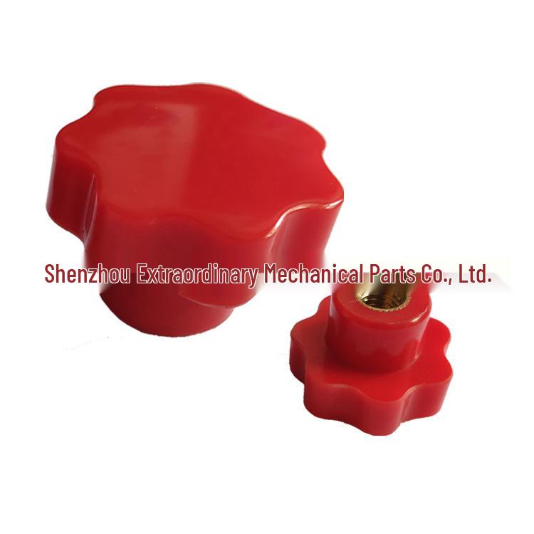 Plum Blossom Bakelite Star-Shaped Brass Knob with Internal Thread
