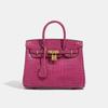 25cm Borsa Birkin Classica Moda Motivo Coccodrillo Lusso Donna Grande Capacità Tote Spalla a Tracolla Borsa Media Materiale PU Morbido Chiusura con Fibbia