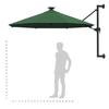 Wall Mounted Sun Umbrella with LEDs 300 cm Green