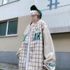 2024 Unisex Retro Plaid Baseball Jacket - Spring/Autumn Trend, Loose Fit, Hip Hop Style