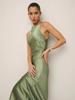 Spring Summer Sexy Halter Long Dress - European & American Style, Slim Fit, Solid Color, Sleeveless for Women