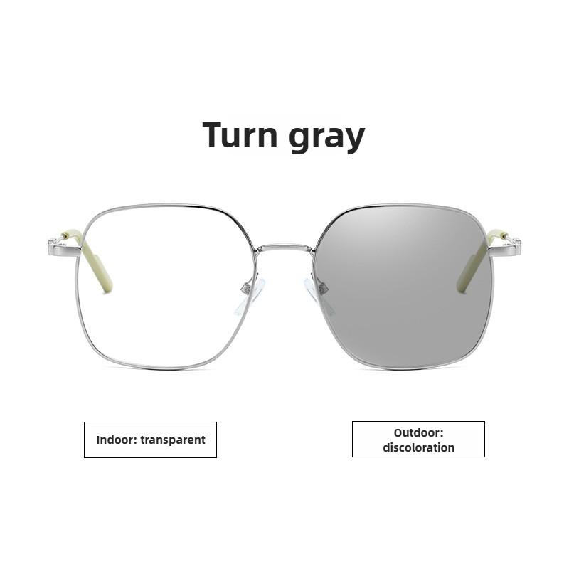 New Retro Square-Frame Photochromic Myopia Glasses Versatile Fashionable Myopia Glasses Unisex Minus Diopter Eyeglasses