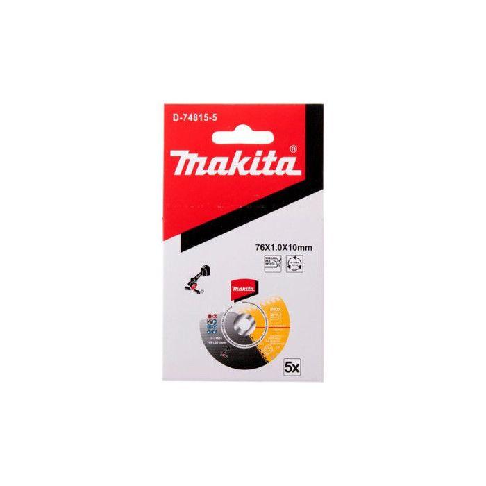 Disques à tronçonner - MAKITA - D-74815-5 - Ø76mm - Oxyde d'aluminium - 5 pièces