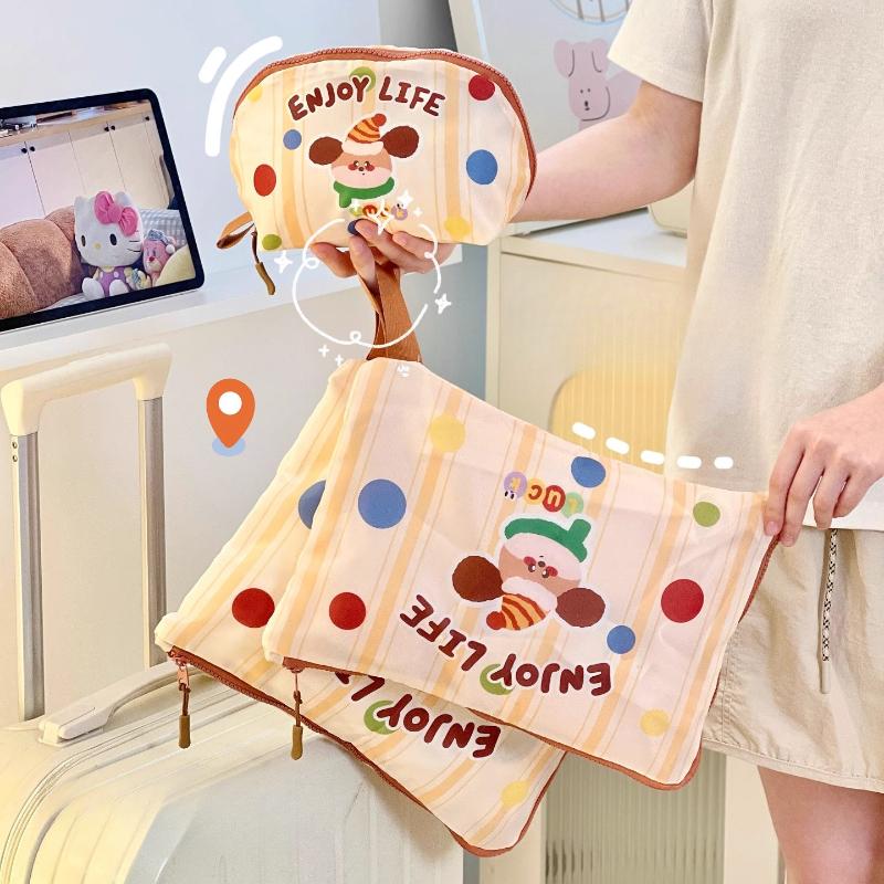 3pcs Travel Cosmetics Storage Bag Girls Large Capacity Cute Kids Clothing Travel Storage Bags Set Organizer Zipper Underwear Bag