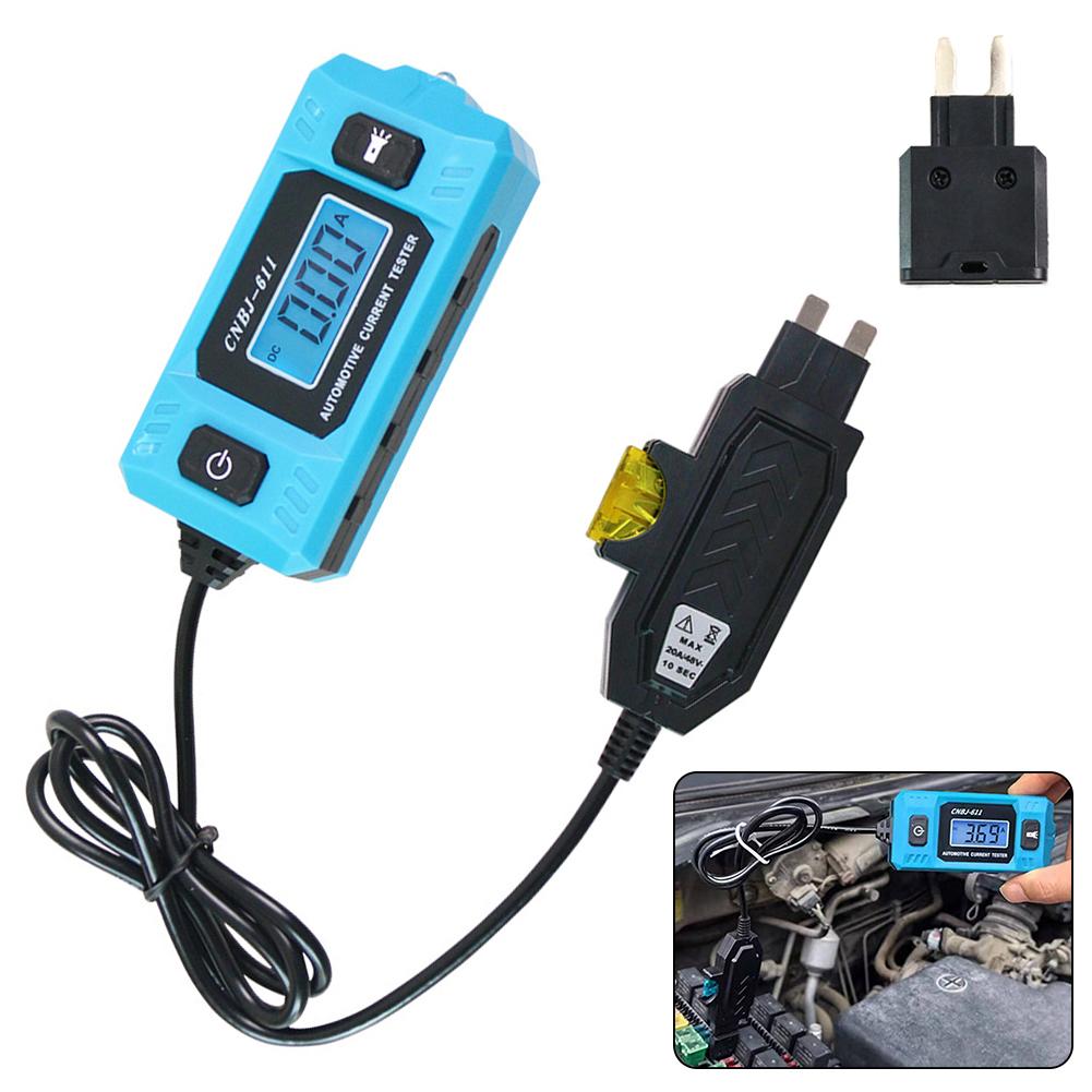 Car Circuit Tester Current Test Fuse Diagnostic Tool 12V Range 0.01~19.99A Repair Detector Galvanometer Automotive Accessories
