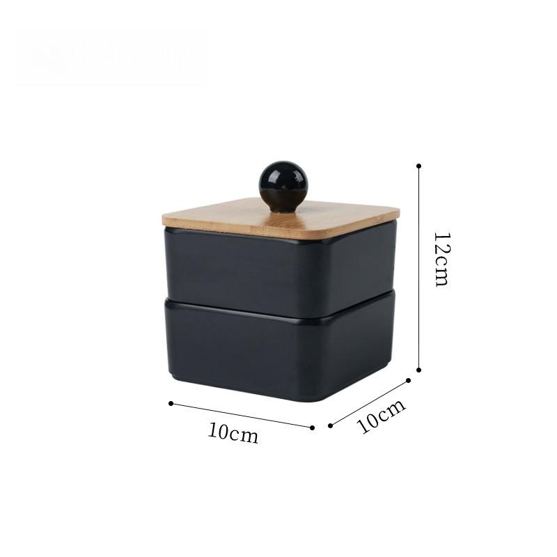 Japanese Style Simple Desktop Dustproof Cotton Swab Storage Box Sundries Small Box Cotton Pad Box Toothpick Storage Box