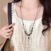 Love ceramic beaded necklace women's light luxury sweater chain autumn and winter Maillard accessories