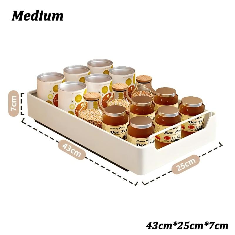 Kitchen Storage Rack with Slide Rails Pull-out Kitchen Drawer Type Storage Tray Spice Box Storage Rack Cabinets Organizer