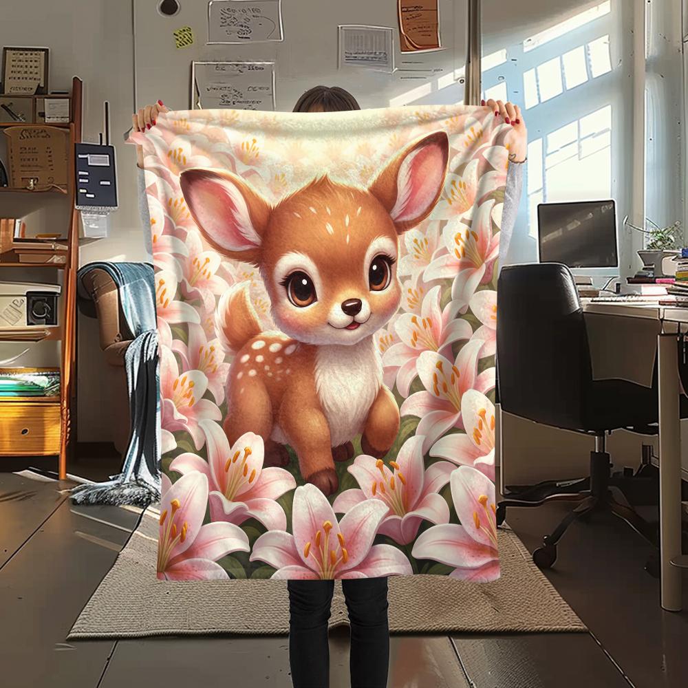 1 Pezzo Coperta in Flanella con Stampa Cartone Animato, Alta Qualità Confortevole per Tutte le Stagioni, Decorazione per la Casa, Calore e Comfort, Perfetta per Regalo di Natale Compleanno
