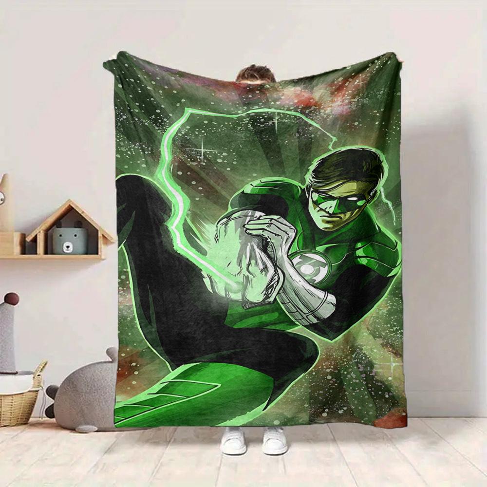 1pc Green Lantern Ring Flannel Throw Blanket Soft, Warm & Cozy for Couch, Bed, Office, and Travel Versatile All Season Gift, Christmas Present