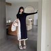 High-End Long Sleeve Knit Sweater Dress - Women's Mid-Length Casual Outerwear