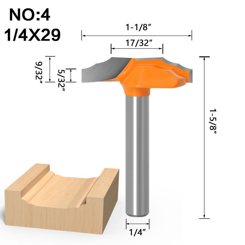 1/5pc 1/4inch 6mm Shank Woodworking Door Frame Lace Knife Door Engraving Profiled Lace Cabinet Engraving Knife Imported Milling Cutter