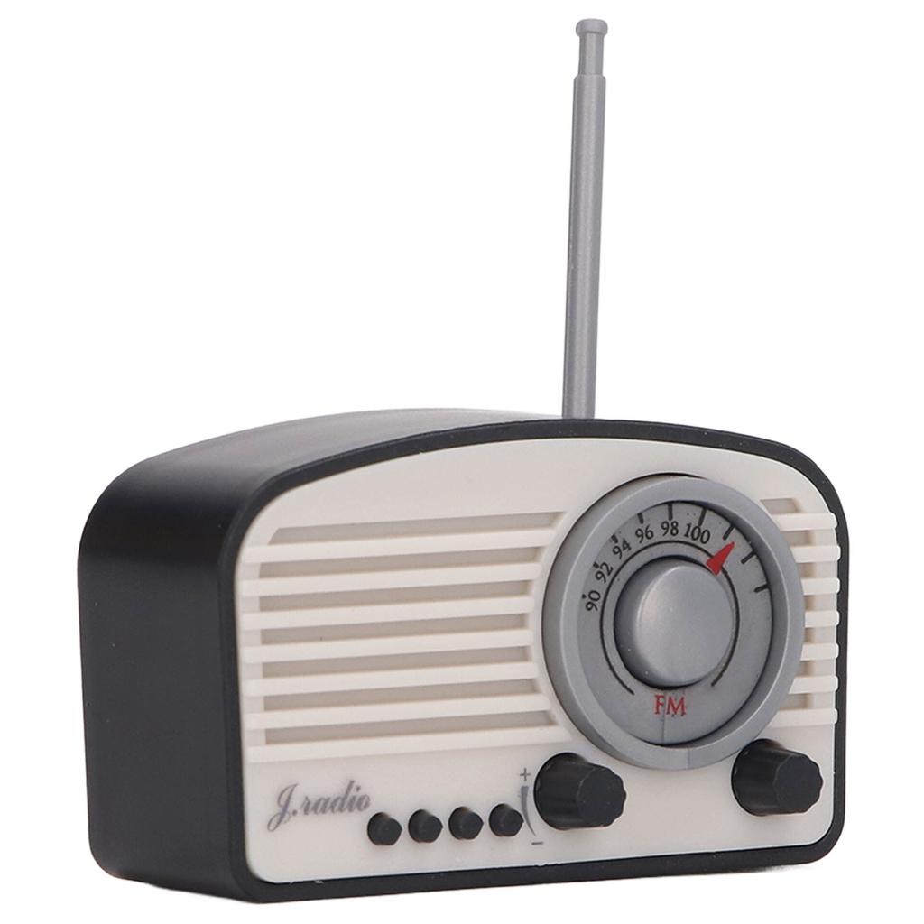 Dollhouse Mini Radio Model Vintage Cute Decoration Realistic Dollhouse Radio Model Toy for Children Black
