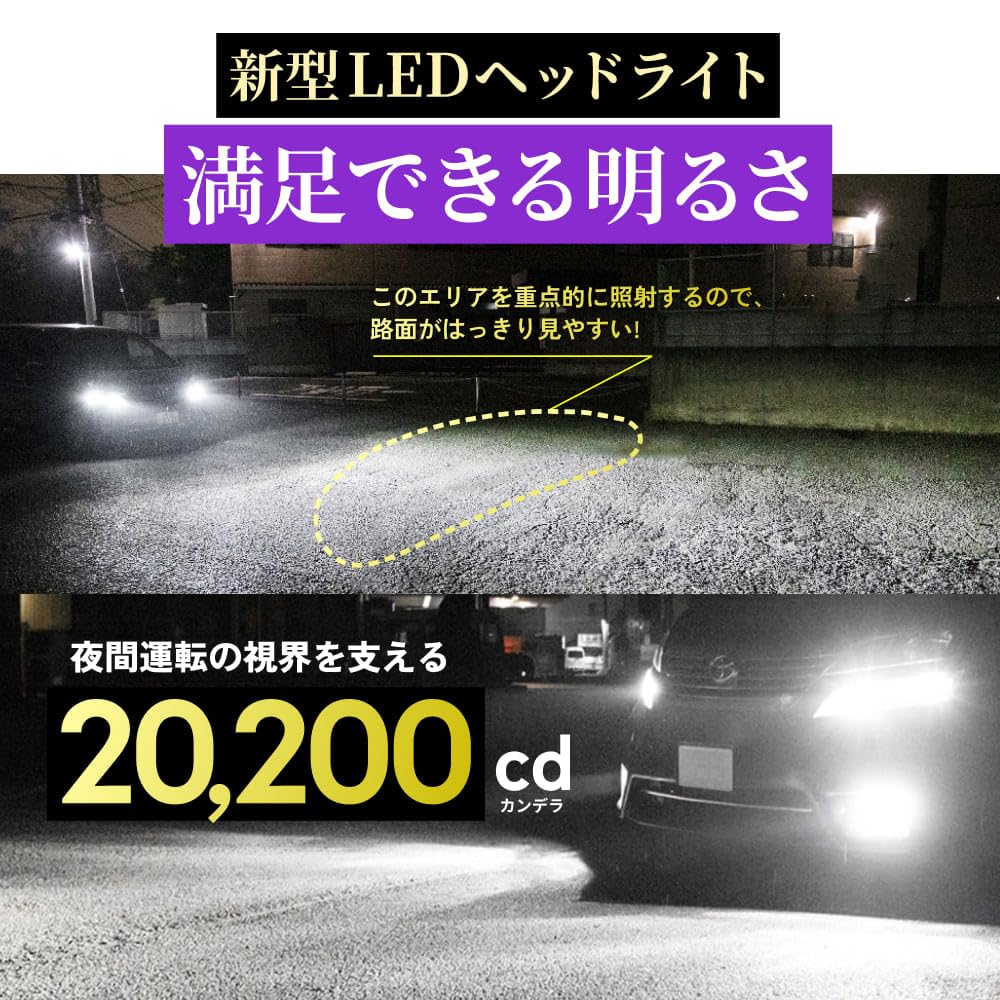 HID-YA D2R LED Headlight, Explosive Light, 6,500 K, White, Vehicle Inspection, No Processing Required,