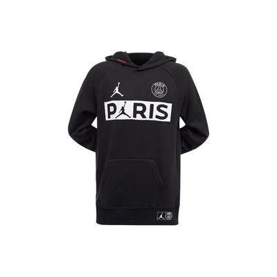 Jordan X PSG Collaboration Kids Solid Color Printed Logo Letter Hoodie Kids Hoodies Black 956618-023