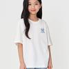 New MLB MONOGRAM Collection New York Yankees T Shirt SS25 Ivory White Kids' 7ATSMV453-50IVS