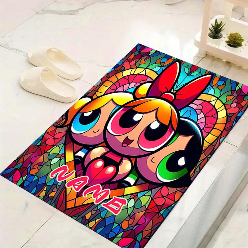 Custom 1Pc Powerpuff Girls Adventure Rug Office Carpet Indoor Outdoor Entrance Doormat Nonslip Soft And Comfortable Living Room D2915230