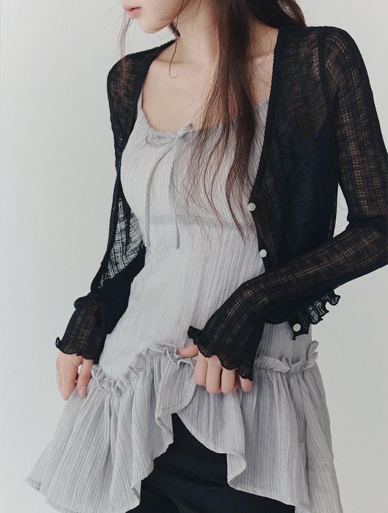 Twee Moline Summer See-Through Long Sleeve Cardigan